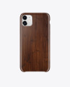 iPhone 11 Dark Wooden Case Mockup