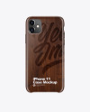 iPhone 11 Dark Wooden Case Mockup