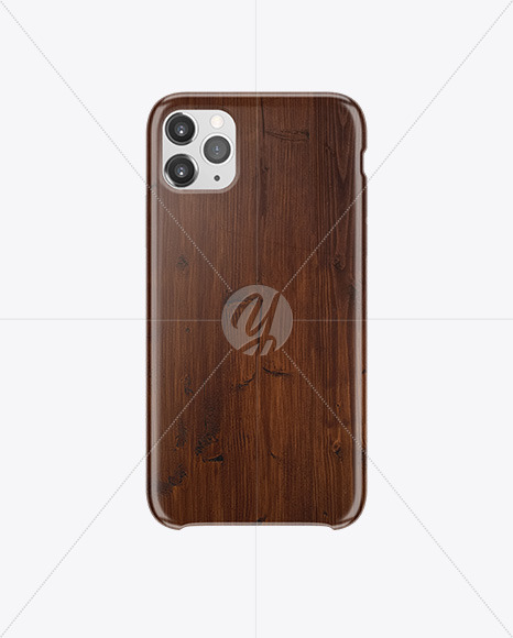 iPhone 11 Pro Dark Wooden Case Mockup