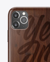 iPhone 11 Pro Dark Wooden Case Mockup