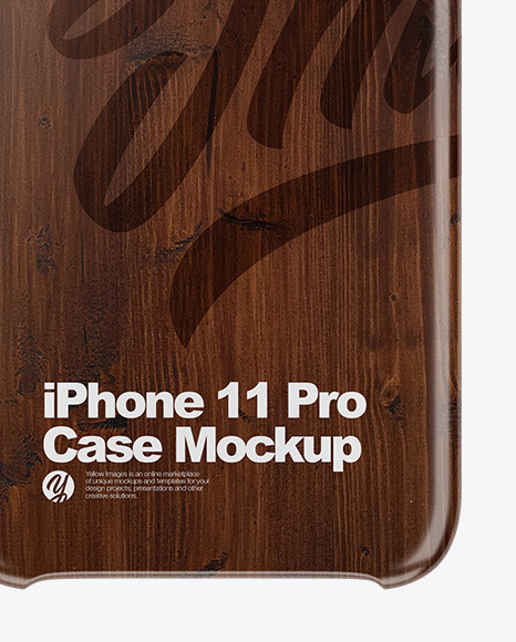 iPhone 11 Pro Dark Wooden Case Mockup