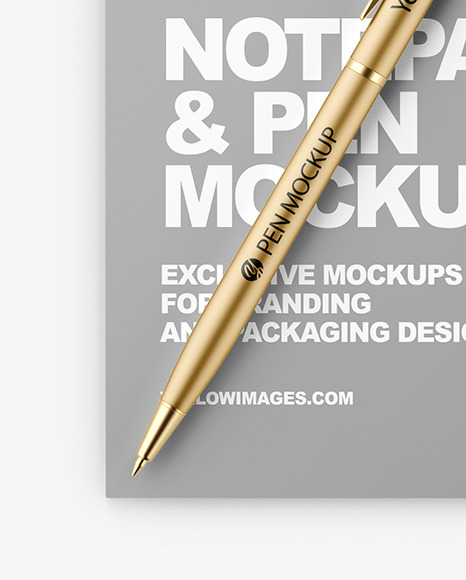 A6 Notepad &amp; Pen Mockup