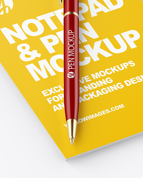 A6 Notepad &amp; Pen Mockup