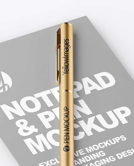 A6 Notepad &amp; Pen Mockup