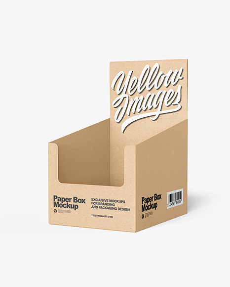 Kraft Paper Display Box with Boxes Mockup