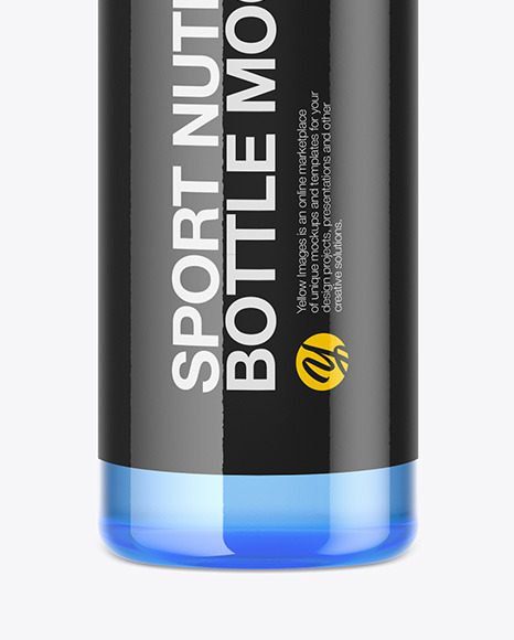 Blue Sport Nutrition Bottle Mockup