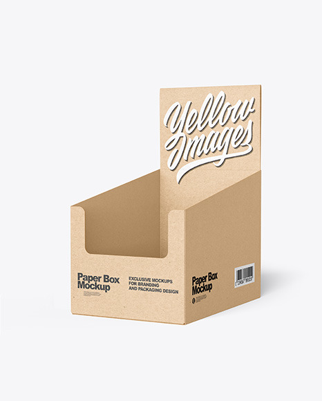 Kraft Paper Display Box with Boxes Mockup