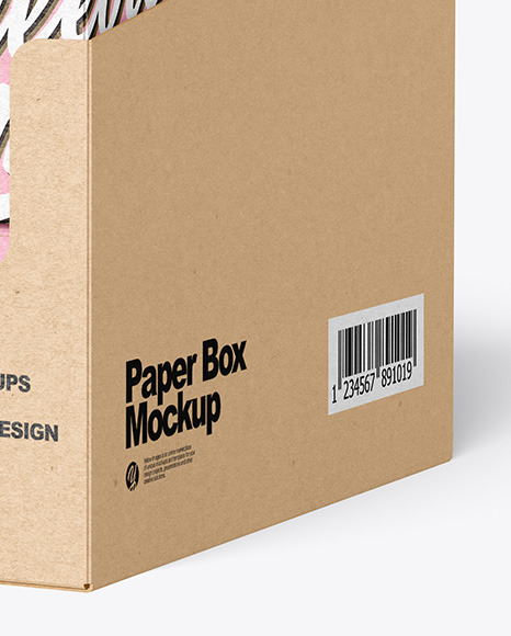 Kraft Paper Display Box with Boxes Mockup