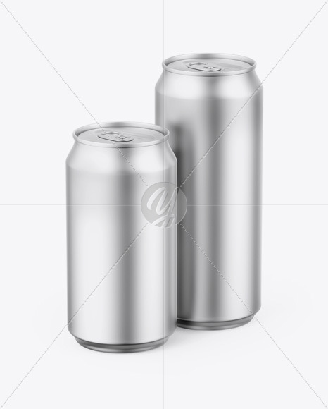 Two Matte Metallic Cans Mockup