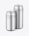 Two Matte Metallic Cans Mockup