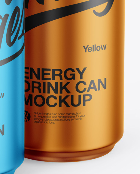 Two Matte Metallic Cans Mockup