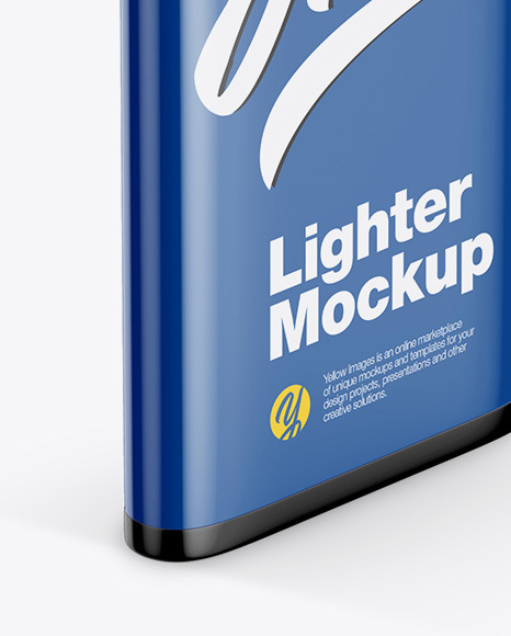 Glossy Plastic Lighter Mockup