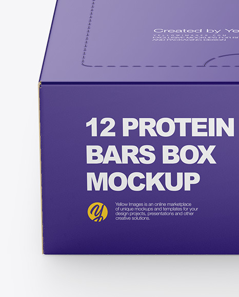 12 Protein Bars Box Mockup