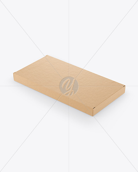 Kraft Chocolate Box W/ Window Mockup - Half Side View