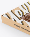 Kraft Chocolate Box W/ Window Mockup - Half Side View