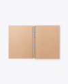 Opened Kraft Notebook Mockup