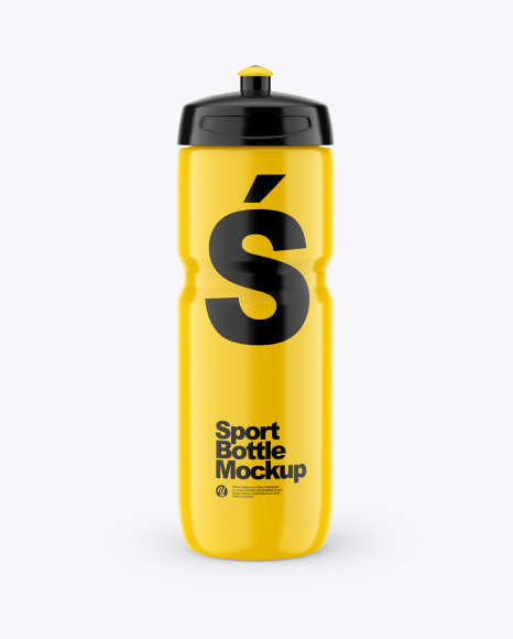 Glossy Sport Bottle Mockup