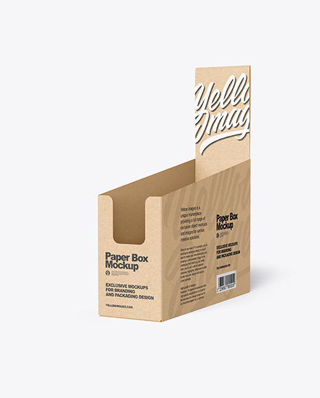 Kraft Paper Display Box with Boxes Mockup