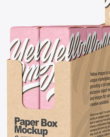 Kraft Paper Display Box with Boxes Mockup