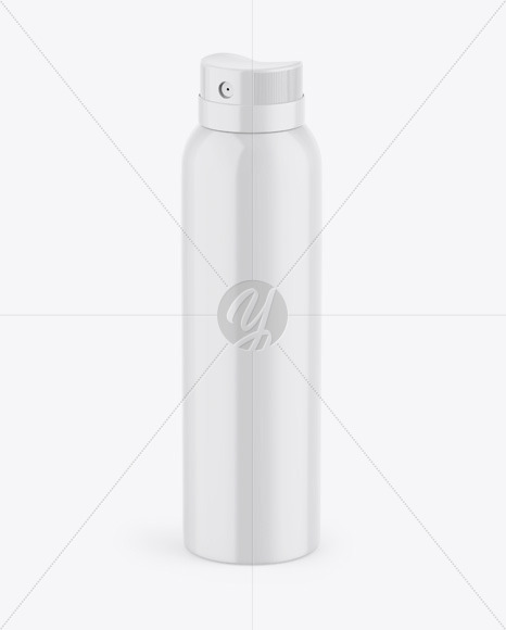 Glossy Aerosol Spray Bottle Mockup