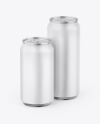 Two Metallic Cans W/ Matte Finish Mockup Two Metallic Cans W/ Matte Finish Mockup