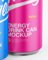 Two Metallic Cans W/ Matte Finish Mockup Two Metallic Cans W/ Matte Finish Mockup