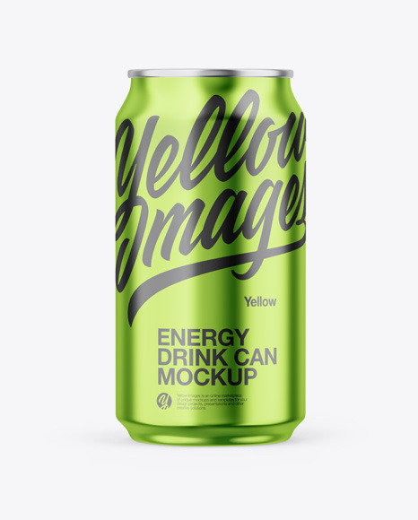 Glossy Metallic Can Mockup