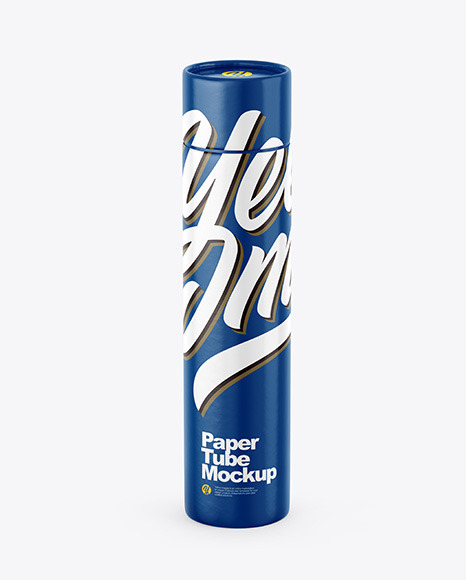 Glossy Paper Tube Mockup - High angle view