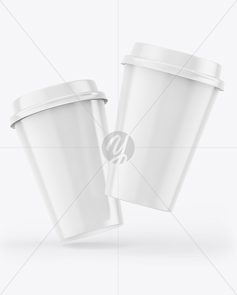 Glossy Coffee Cups Mockup