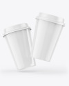 Glossy Coffee Cups Mockup