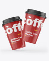 Glossy Coffee Cups Mockup