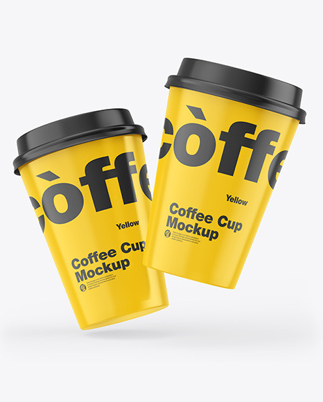 Glossy Coffee Cups Mockup