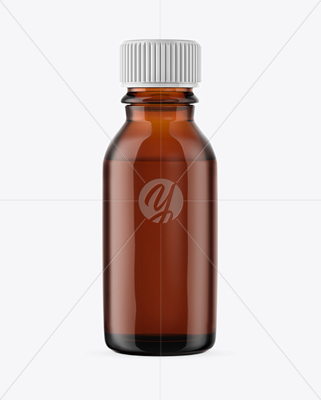 Amber Glass Bottle Mockup