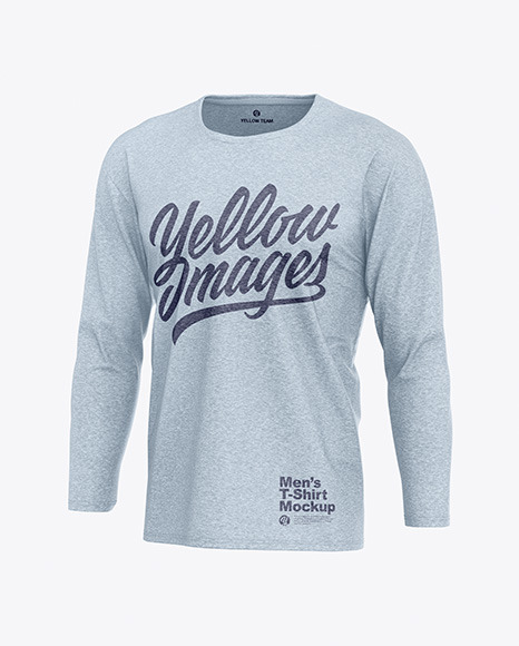 Melange Men's Long Sleeve T-Shirt Mockup