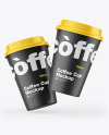 Matte Coffee Cups Mockup