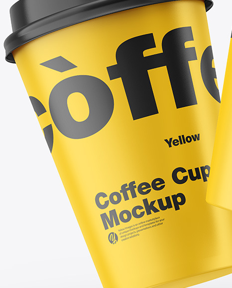 Matte Coffee Cups Mockup