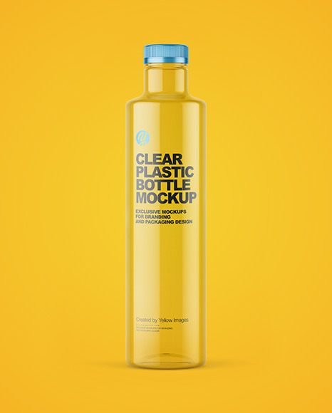 1L Empty Clear Plastic Bottle Mockup