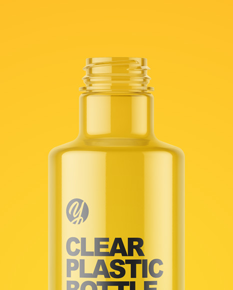 1L Empty Clear Plastic Bottle Mockup