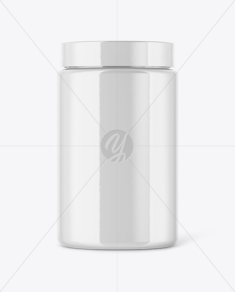 Glossy Protein Jar Mockup