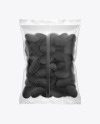 Matte Bag With Corrugated Black Potato Chips Mockup