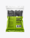 Matte Bag With Corrugated Black Potato Chips Mockup