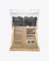 Matte Bag With Corrugated Black Potato Chips Mockup