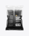 Frosted Bag With Corrugated Black Potato Chips Mockup