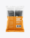 Frosted Bag With Corrugated Black Potato Chips Mockup