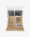 Frosted Bag With Corrugated Black Potato Chips Mockup