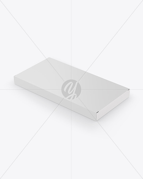 Glossy Chocolate Box W/ Window Mockup - Half Side View