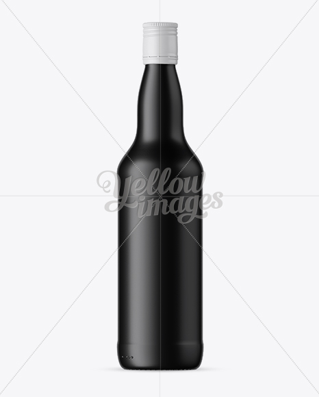 Black Matte Whiskey Bottle Mockup