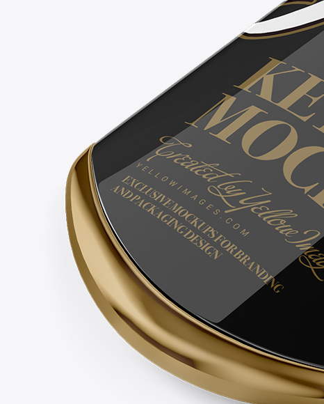 Glossy Keyring Mockup - Halfside View (High-Angle Shot)