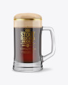 Tankard Glass Mug with Stout Beer Mockup