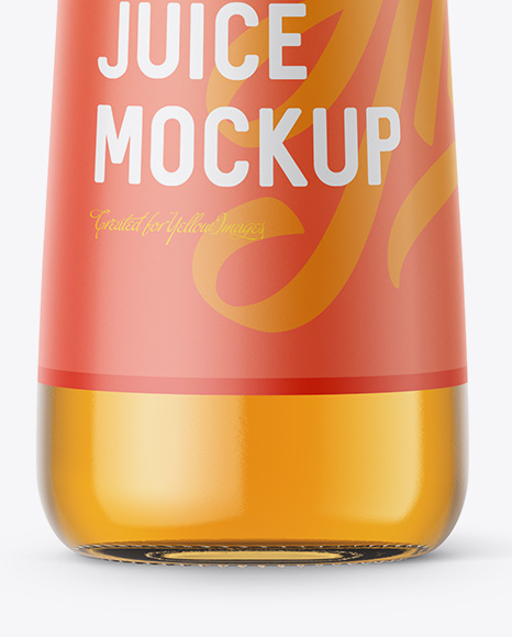 300ml Clear Glass Bottle with Apple Juice Mockup - Free Download Images